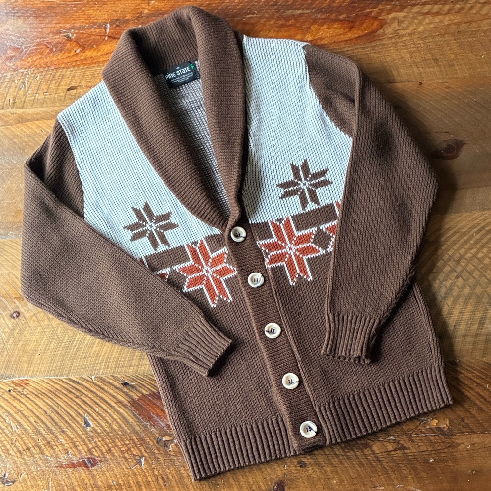 Vintage Men’s Star Button Front Cardigan, size M